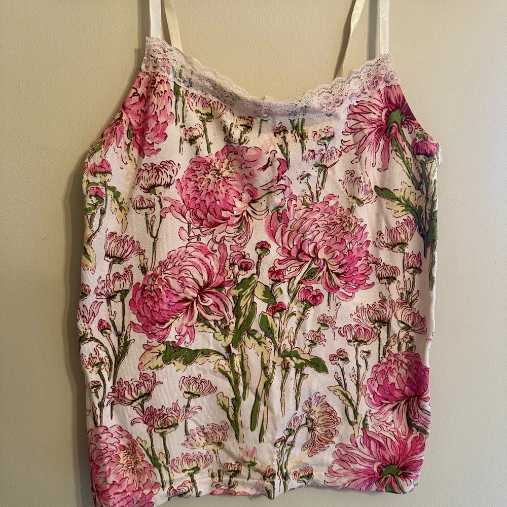 Chelsea & Violet Pink and Green Floral Camisole